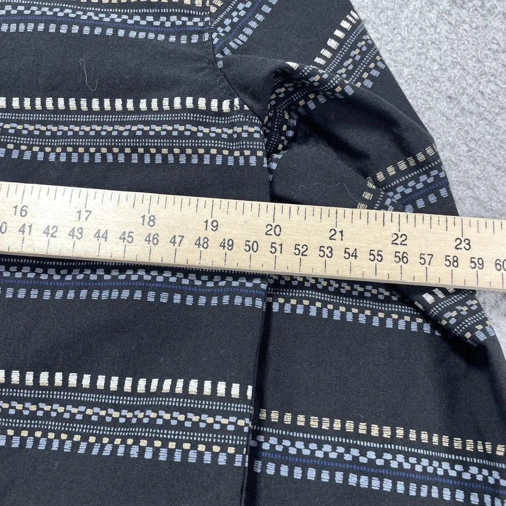 The North Face Shirt Mens Small Black Stripe Long Sleeve Button Front Casual